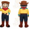 Yellow Cowboy Mascot Costume with Custom Logo