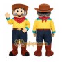 Yellow Cowboy Mascot Costume with Custom Logo