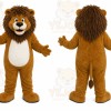 Brown Lion Mascot Costume with Custom Logo