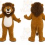 Brown Lion Mascot Costume with Custom Logo