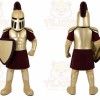Gold Roman Warrior Mascot Costume with Custom Logo