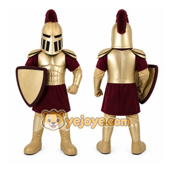 Armored Knight Mascot Costume with Custom Logo