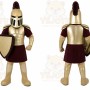 Gold Roman Warrior Mascot Costume with Custom Logo