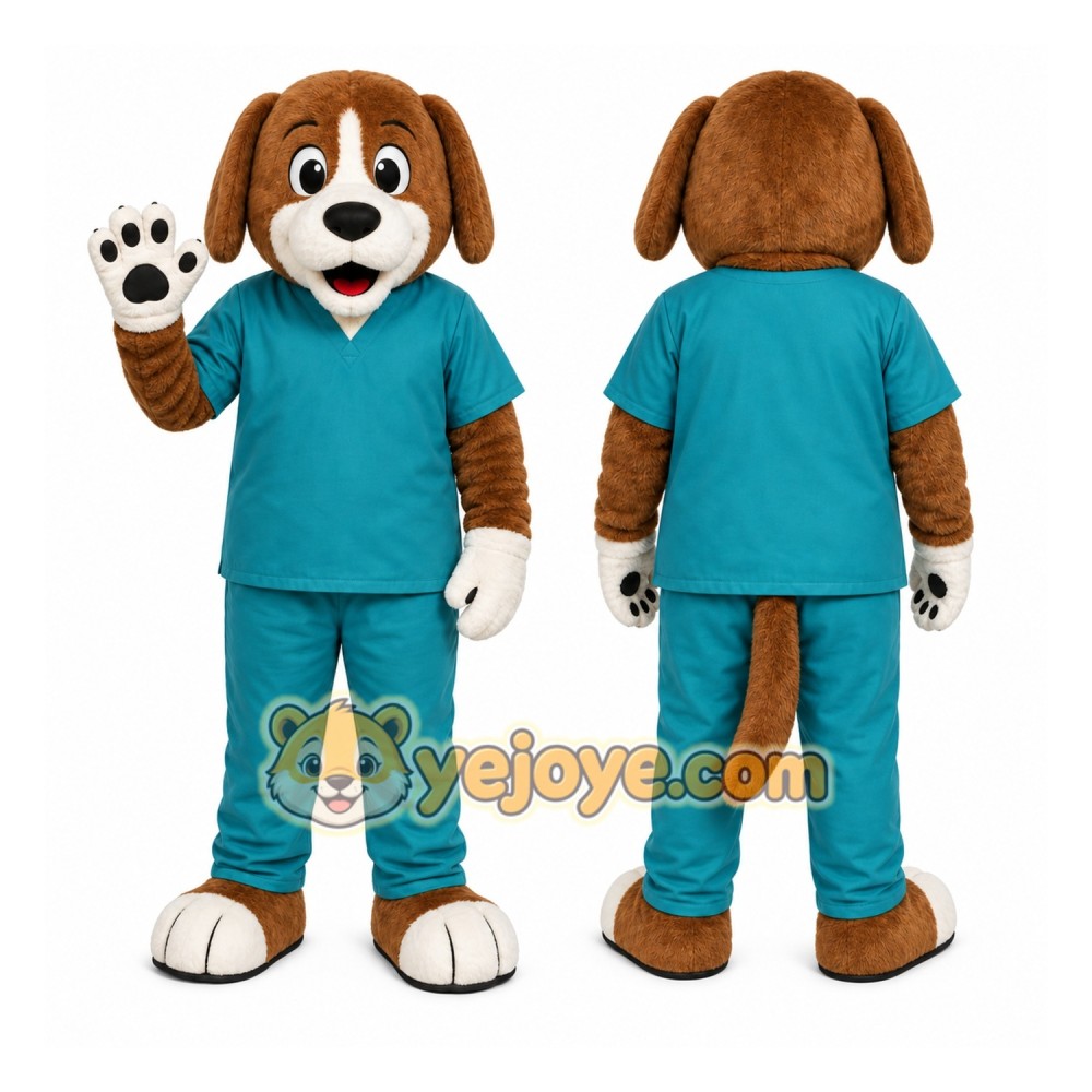 Brown Dog Mascot Costume with Custom Logo Brown Dog Mascot Costume with Custom Logo