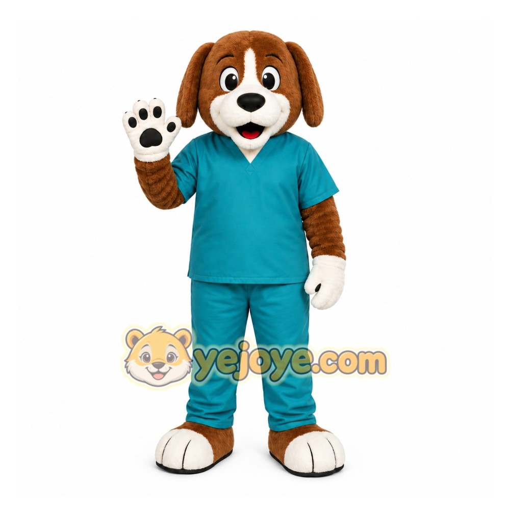 Brown Dog Mascot Costume with Custom Logo Brown Dog Mascot Costume with Custom Logo