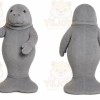 Gray Seal Mascot Costume with Custom Logo