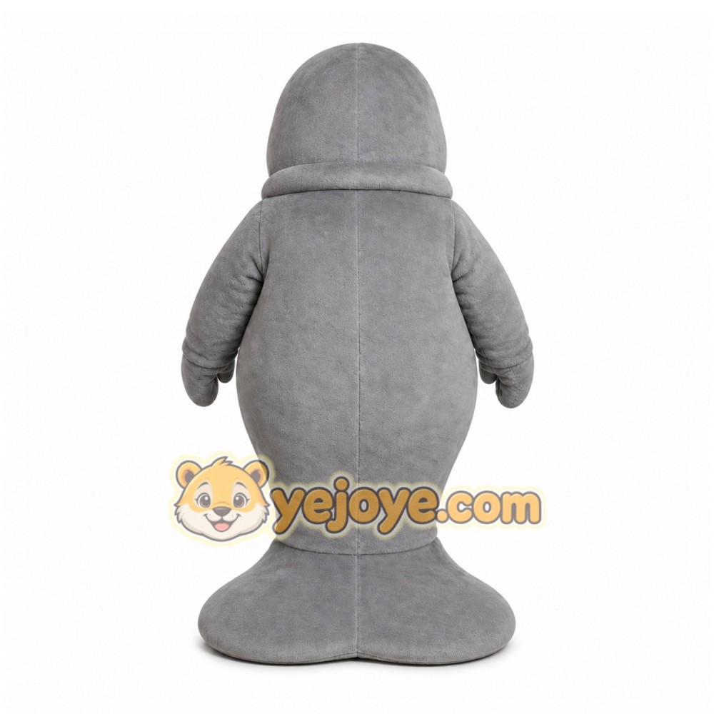 Gray Seal Mascot Costume with Custom Logo Gray Seal Mascot Costume with Custom Logo