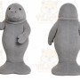 Gray Seal Mascot Costume with Custom Logo