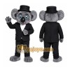 Black Koala Mascot Costume with Custom Logo Black Koala Mascot Costume with Custom Logo