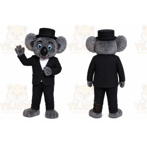 Black Koala Mascot Costume with Custom Logo
