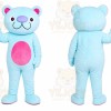 Blue Bear Mascot Costume with Custom Logo