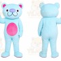 Blue Bear Mascot Costume with Custom Logo
