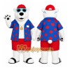 White Bear Mascot Costume with Custom Logo White Bear Mascot Costume with Custom Logo