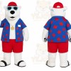 White Bear Mascot Costume with Custom Logo