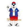 White Bear Mascot Costume with Custom Logo White Bear Mascot Costume with Custom Logo