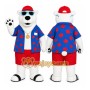 White Bear Mascot Costume with Custom Logo