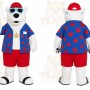 White Bear Mascot Costume with Custom Logo