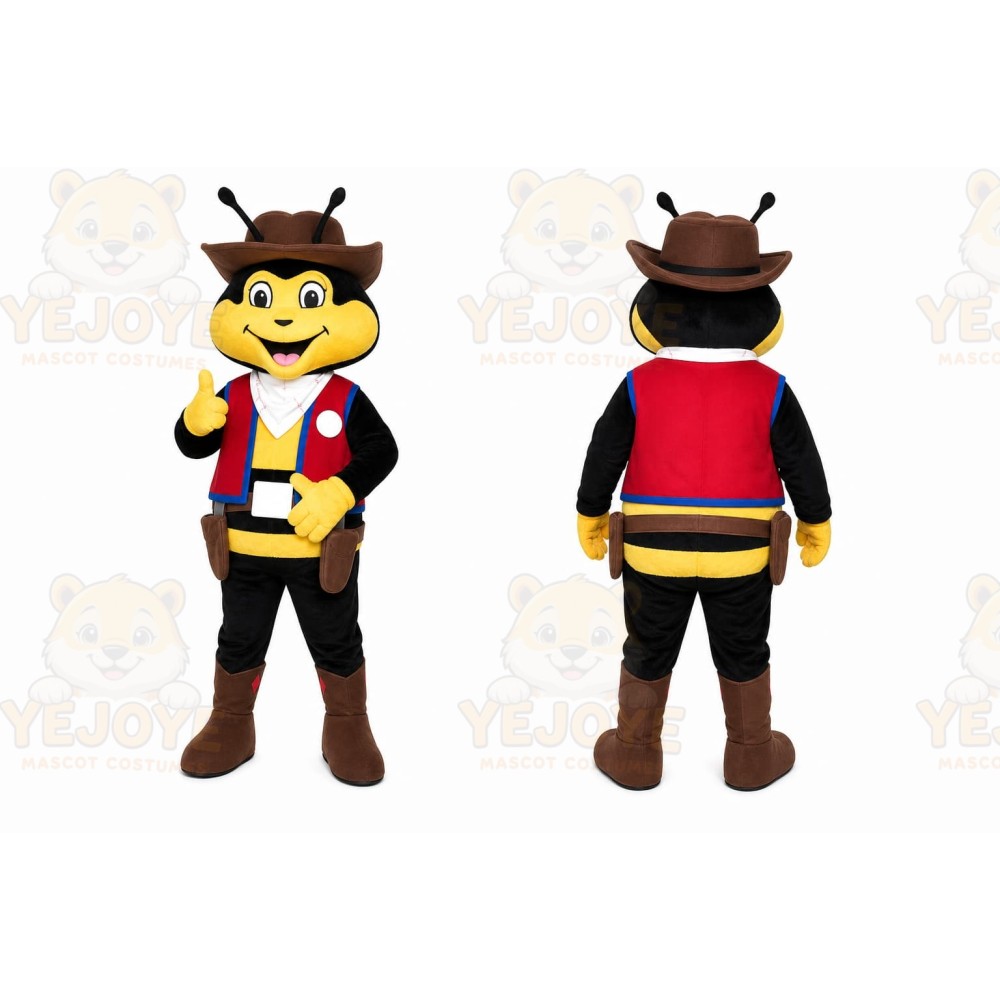Yellow Bee Mascot Costume with Custom Logo