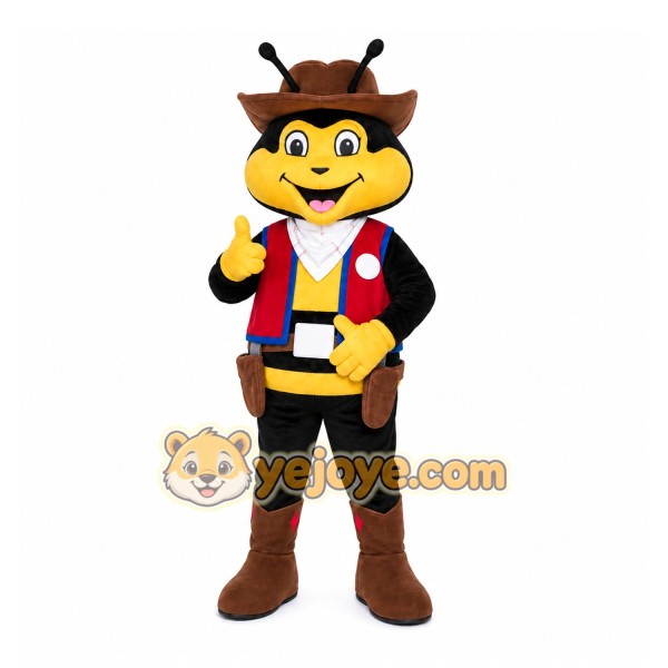 Yellow Bee Mascot Costume with Custom Logo Yellow Bee Mascot Costume with Custom Logo
