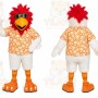White Bird Mascot Costume with Custom Logo
