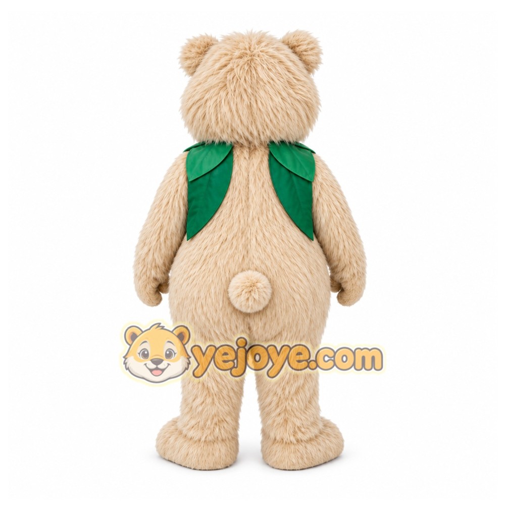 Beige Bear Mascot Costume with Custom Logo Beige Bear Mascot Costume with Custom Logo
