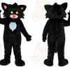 Black Cat Mascot Costume with Custom Logo