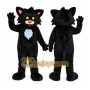 Black Cat Mascot Costume with Custom Logo