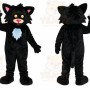 Black Cat Mascot Costume with Custom Logo