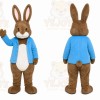 Brown Rabbit Mascot Costume with Custom Logo