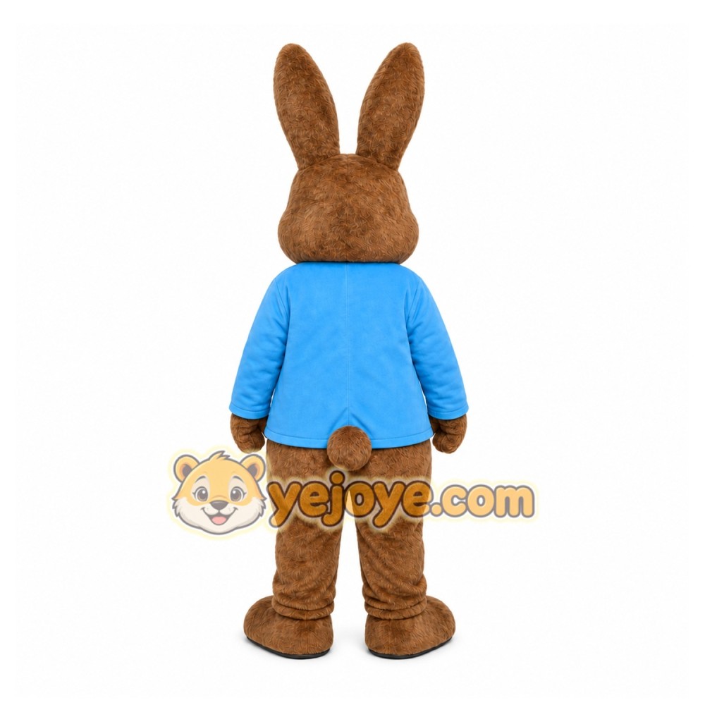 Brown Rabbit Mascot Costume with Custom Logo Brown Rabbit Mascot Costume with Custom Logo