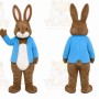 Brown Rabbit Mascot Costume with Custom Logo