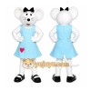 White Mouse Mascot Costume with Custom Logo