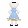 White Mouse Mascot Costume with Custom Logo