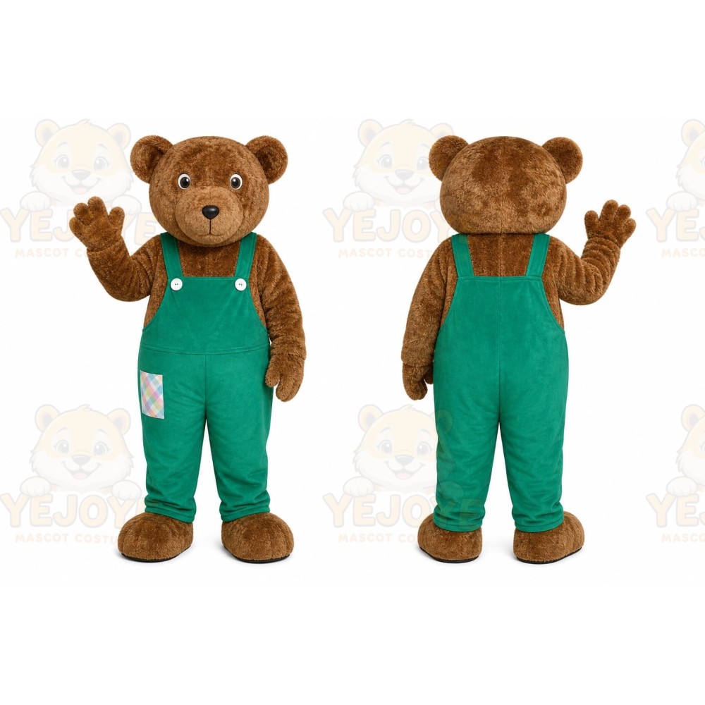 Brown Bear Mascot Costume with Custom Logo