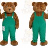 Brown Bear Mascot Costume with Custom Logo
