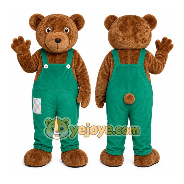 Brown Bear Mascot Costume with Custom Logo