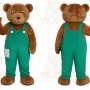 Brown Bear Mascot Costume with Custom Logo