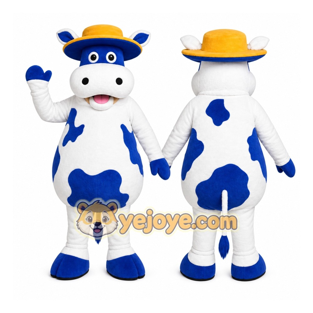 White Cow Mascot Costume with Custom Logo White Cow Mascot Costume with Custom Logo