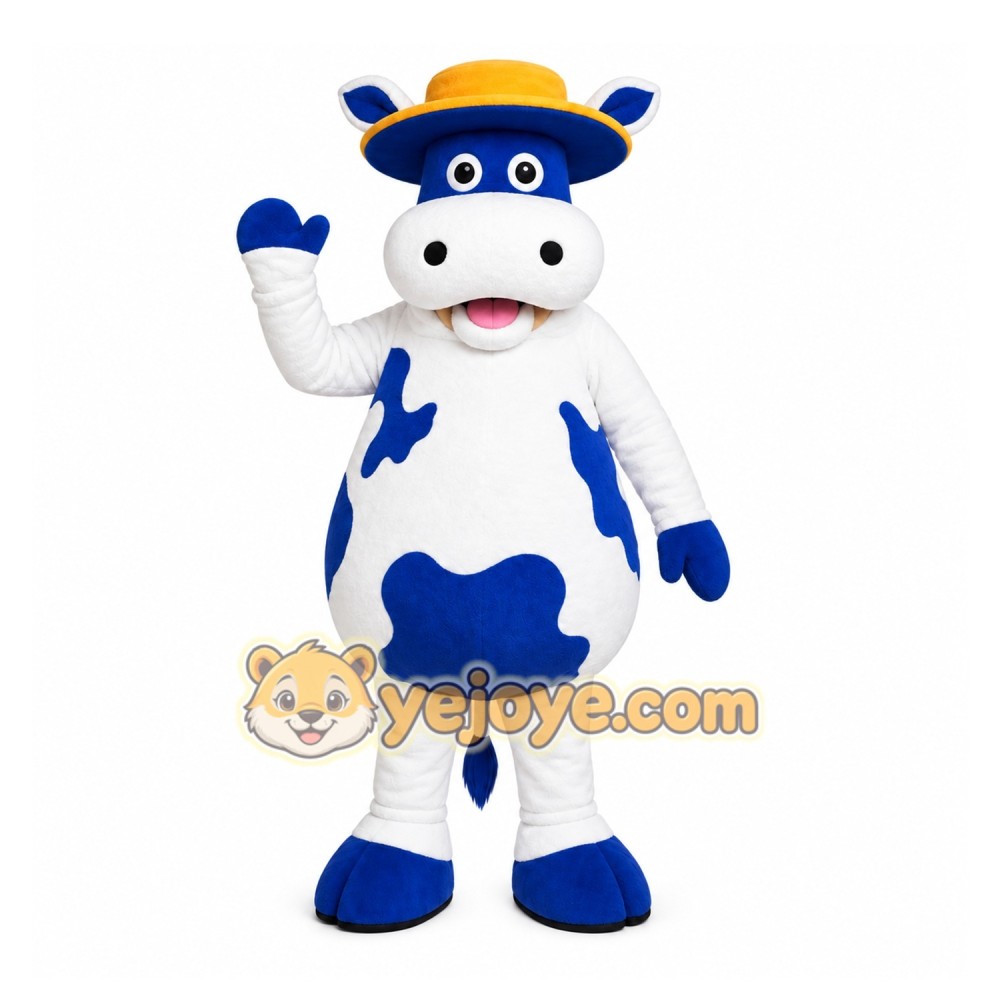 White Cow Mascot Costume with Custom Logo White Cow Mascot Costume with Custom Logo