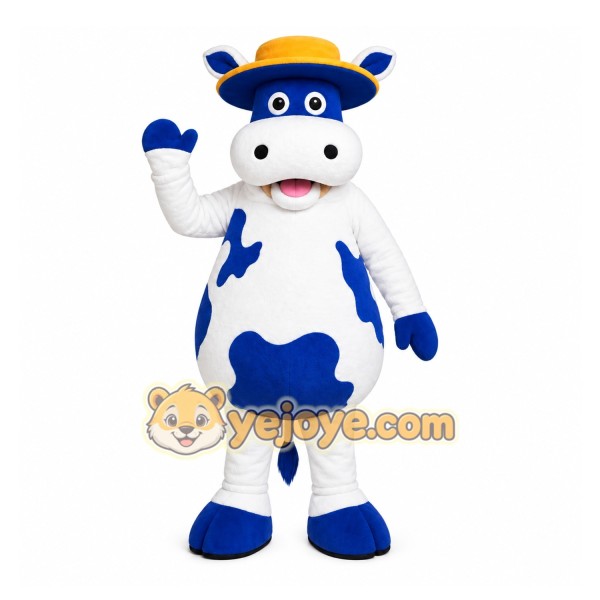 White Cow Mascot Costume with Custom Logo White Cow Mascot Costume with Custom Logo