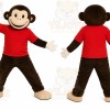 Brown Monkey Mascot Costume with Custom Logo