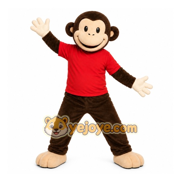 Brown Monkey Mascot Costume with Custom Logo Brown Monkey Mascot Costume with Custom Logo