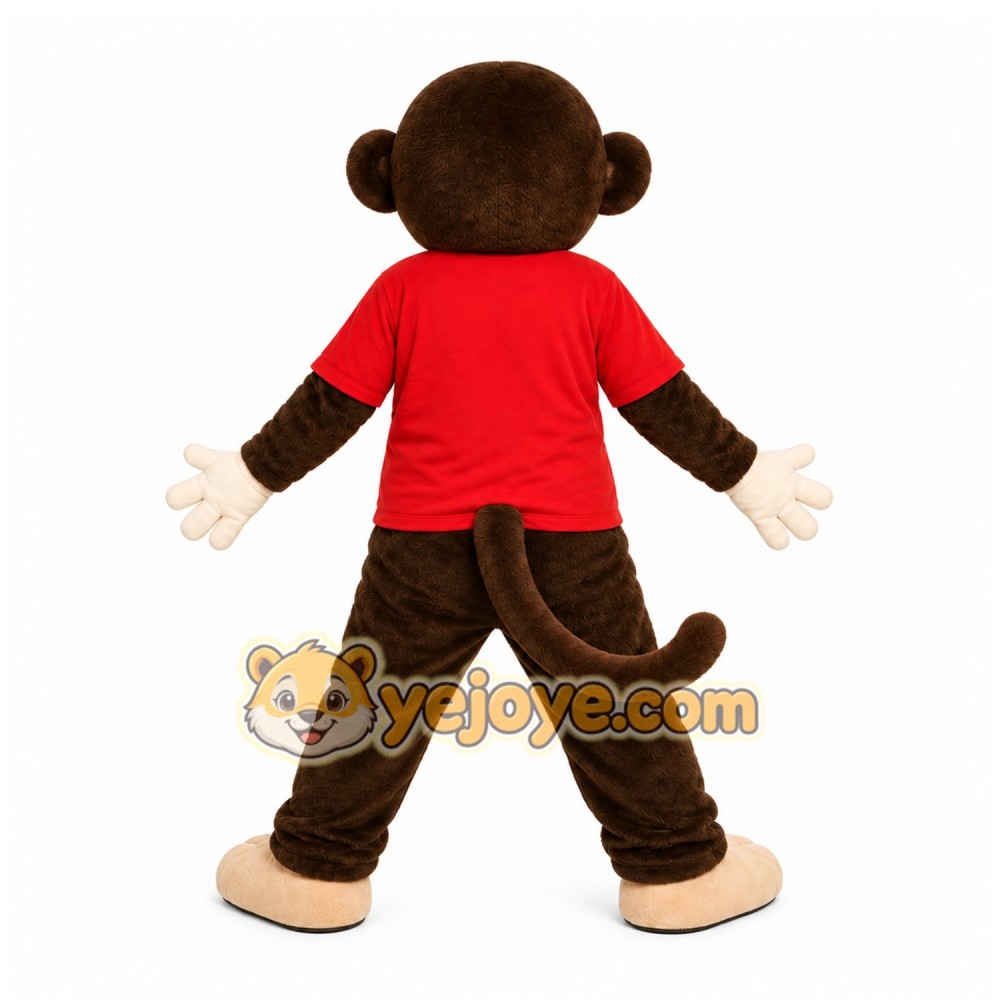 Brown Monkey Mascot Costume with Custom Logo Brown Monkey Mascot Costume with Custom Logo