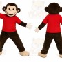 Brown Monkey Mascot Costume with Custom Logo