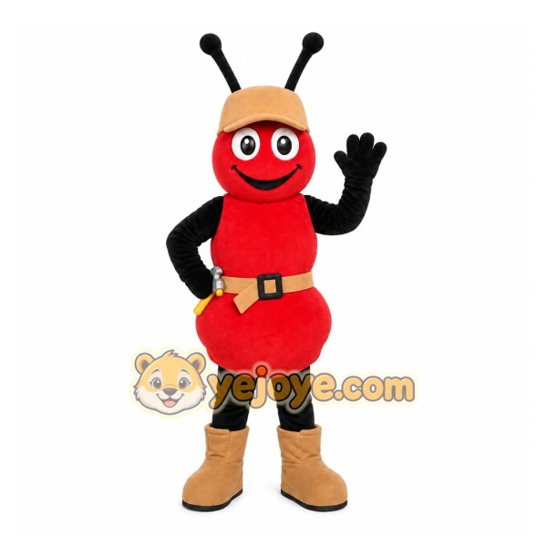 Red Ant Mascot Costume with Custom Logo Red Ant Mascot Costume with Custom Logo