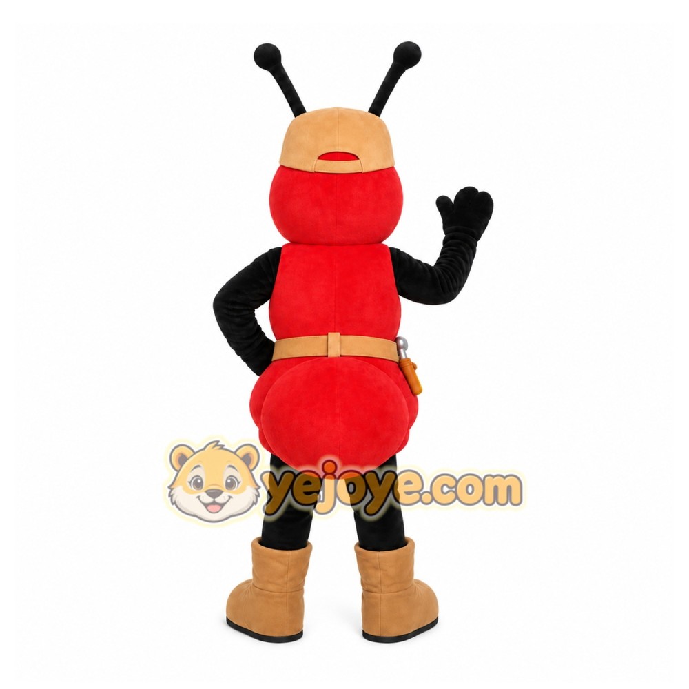 Red Ant Mascot Costume with Custom Logo
