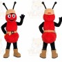 Red Ant Mascot Costume with Custom Logo