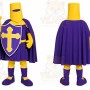Purple Knight Mascot Costume with Custom Logo