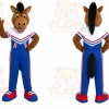 Brown Horse Mascot Costume with Custom Logo