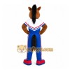 Brown Horse Mascot Costume with Custom Logo